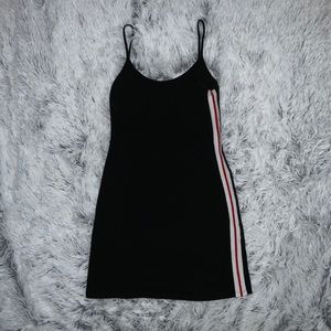 Side Stripe Black Dress